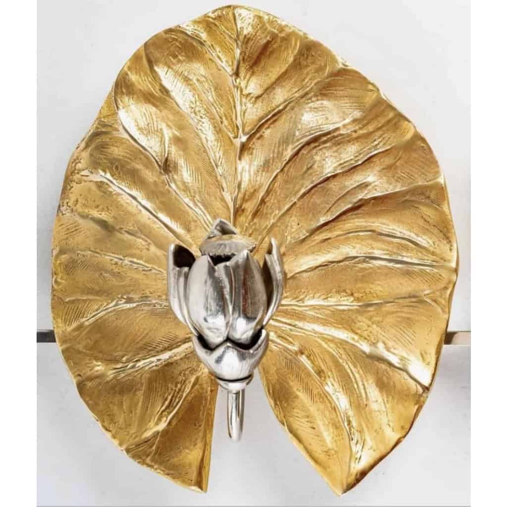 1970 Paire d’ Appliques « fleur de Nénuphar en bouton » signé Chrystiane Charles 1970 | Biron 1970 Paire d' Appliques "fleur de Nénuphar en bouton" signé Chrystiane Charles 1970