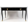 Bureau plat en bois laqué noir à double face, Époque Régence | Biron ||||||||