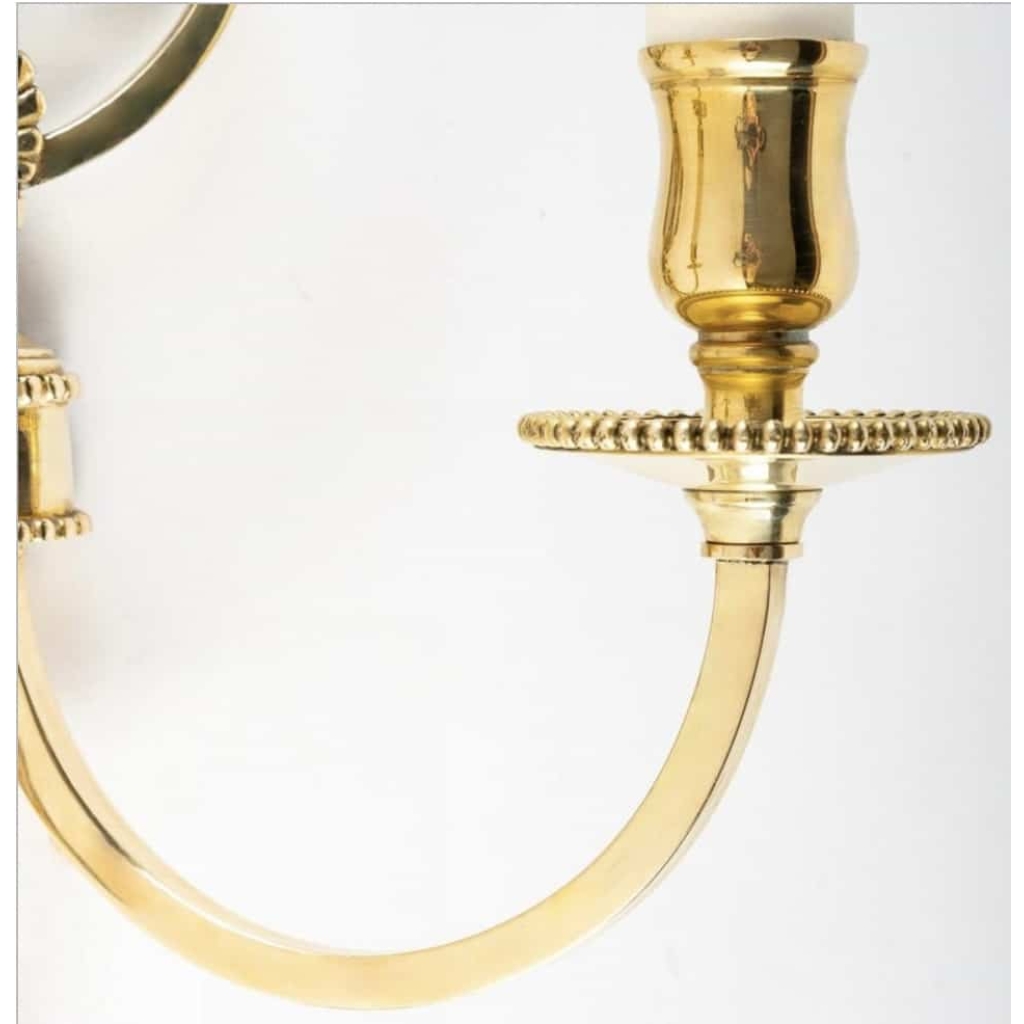 1960, Paire d’Appliques « Lyre » Maison Honoré | Biron 1960, Paire d'Appliques "Lyre" Maison Honoré