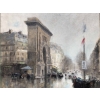 Herve Jules Tableau Impressionniste 20è Paris Porte St Martin Grands Boulevards huile toile signée Certificat d’authenticité | Biron Herve Jules Tableau Impressionniste 20è Paris Porte St Martin Grands Boulevards huile toile signée