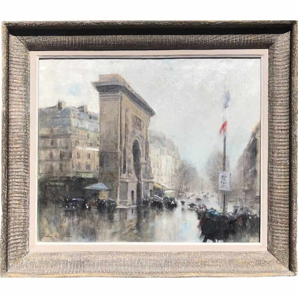 Herve Jules Tableau Impressionniste 20è Paris Porte St Martin Grands Boulevards huile toile signée Certificat d’authenticité | Biron Herve Jules Tableau Impressionniste 20è Paris Porte St Martin Grands Boulevards huile toile signée