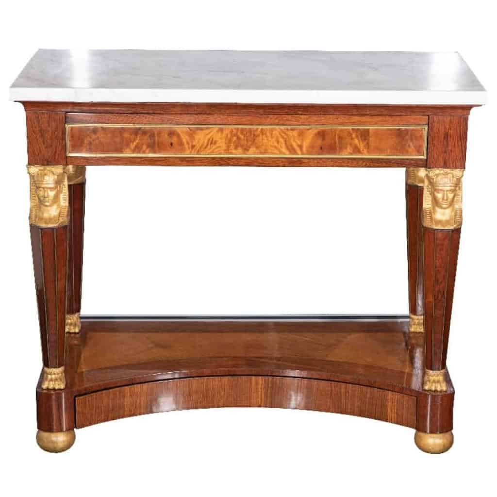Console Italienne d’époque Empire à têtes d’Egyptiens. | Biron Console Italienne d’époque Empire à têtes d’Egyptiens.