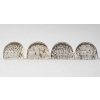 Suite de 4 porte-menus verre blanc patiné gris de René LALIQUE | Biron |||||||