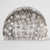 Suite de 4 porte-menus verre blanc patiné gris de René LALIQUE | Biron Suite de 4 porte-menus verre blanc patiné gris de René LALIQUE