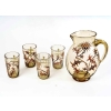  Service à Orangeade « Chardons » verre jaune émaillé à décor de chardons d’Emile GALLE | Biron  Service à Orangeade "Chardons" verre jaune émaillé à décor de chardons d'Emile GALLE
