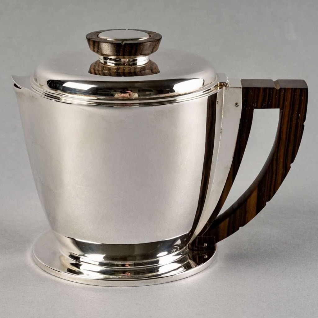 Service Egoïste Thé et Café argent massif et prises en macassar de Jean E. PUIFORCAT | Biron Service Egoïste Thé et Café argent massif et prises en macassar de Jean E. PUIFORCAT