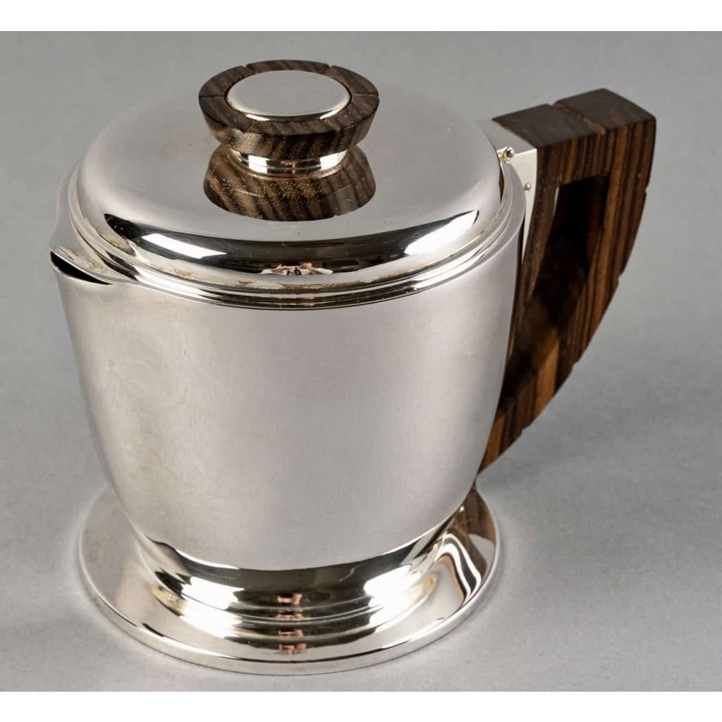 Service Egoïste Thé et Café argent massif et prises en macassar de Jean E. PUIFORCAT | Biron Service Egoïste Thé et Café argent massif et prises en macassar de Jean E. PUIFORCAT