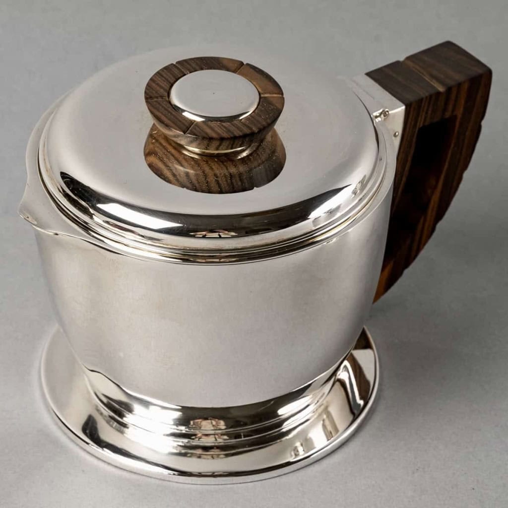 Service Egoïste Thé et Café argent massif et prises en macassar de Jean E. PUIFORCAT | Biron Service Egoïste Thé et Café argent massif et prises en macassar de Jean E. PUIFORCAT