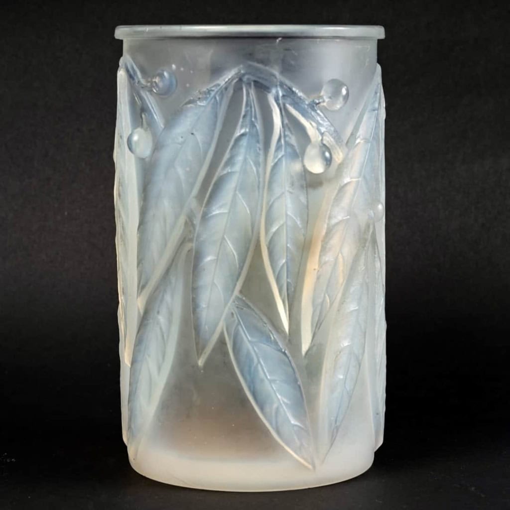 Vase « Laurier » verre opalescent de René LALIQUE | Biron ||||||||