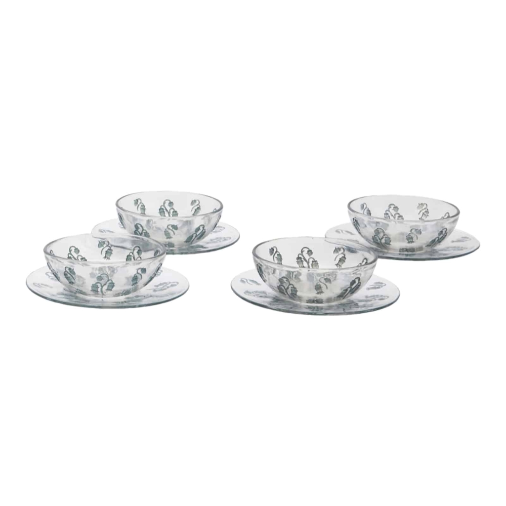 René LALIQUE (1860-1945) : Bol et Assiette « Campana » | Biron |||||