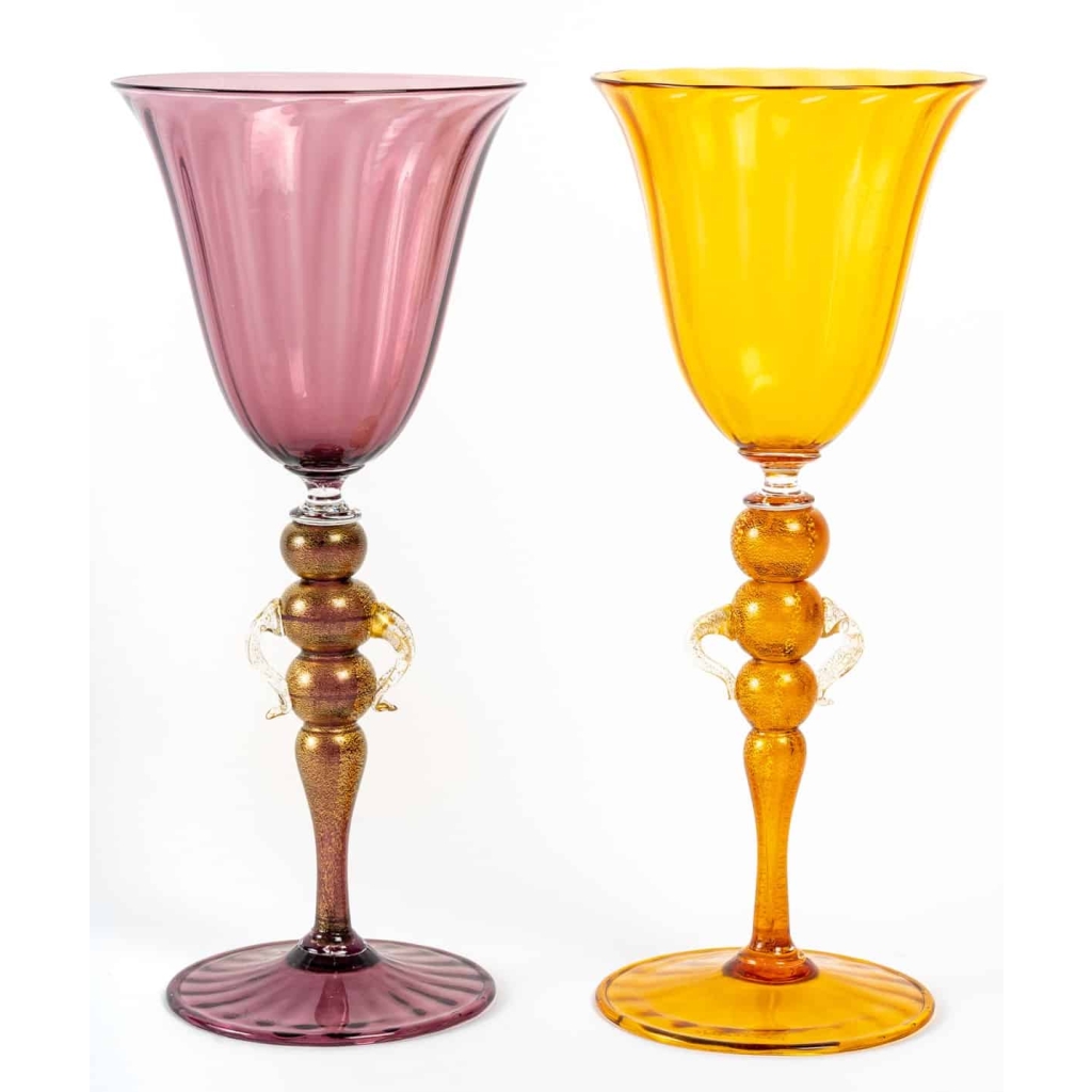 9 verres Venise, Milieu XXème siècle, Gino Cénéoleze (1940) | Biron 9 verres Venise, Milieu XXème siècle, Gino Cénéoleze (1940)