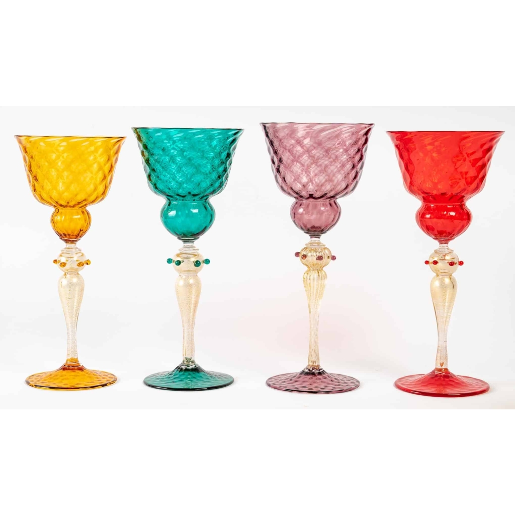 9 verres Venise, Milieu XXème siècle, Gino Cénéoleze (1940) | Biron 9 verres Venise, Milieu XXème siècle, Gino Cénéoleze (1940)