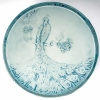 Boite « Paon » verre blanc patiné bleu de René LALIQUE | Biron ||||||