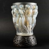 Vase « Bacchantes » verre opalescent patiné gris sur socle bronze d’origine de René LALIQUE | Biron ||||||||||||
