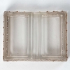Cendrier "Marguerites" verre blanc patiné sépia de René LALIQUE