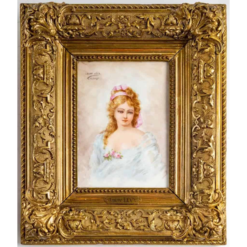 Plaque en porcelaine Laure lévy fin XIXème siècle | Biron ||||||