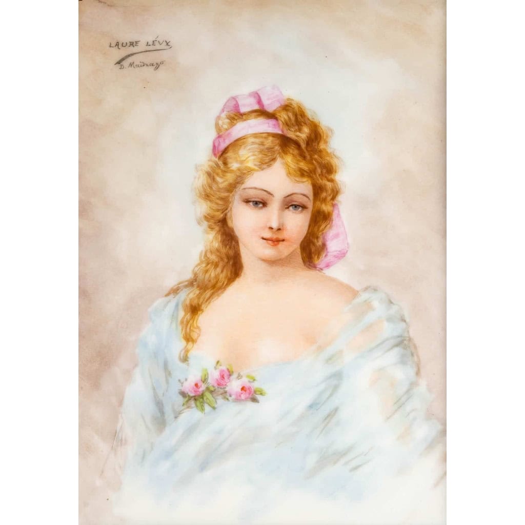 Plaque en porcelaine Laure lévy fin XIXème siècle | Biron Plaque en porcelaine Laure lévy fin XIXème siècle