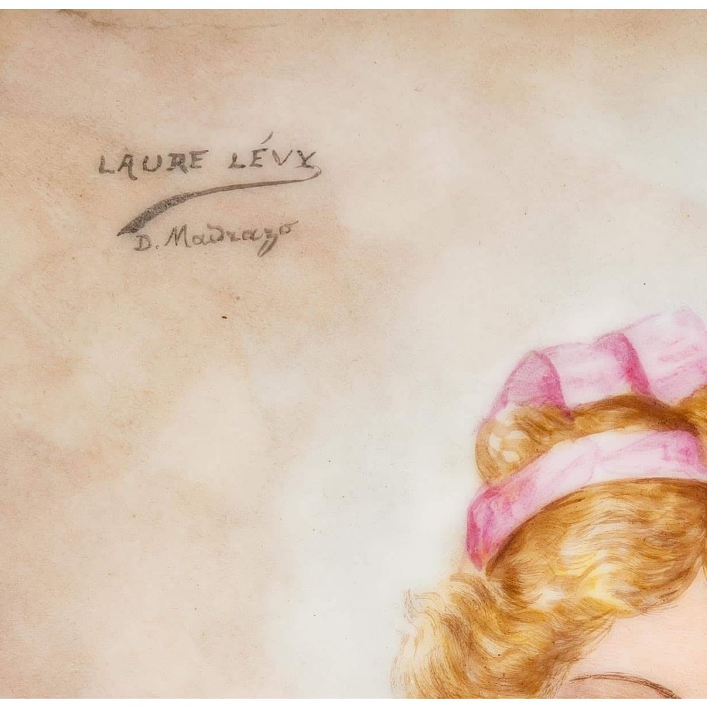 Plaque en porcelaine Laure lévy fin XIXème siècle | Biron Plaque en porcelaine Laure lévy fin XIXème siècle