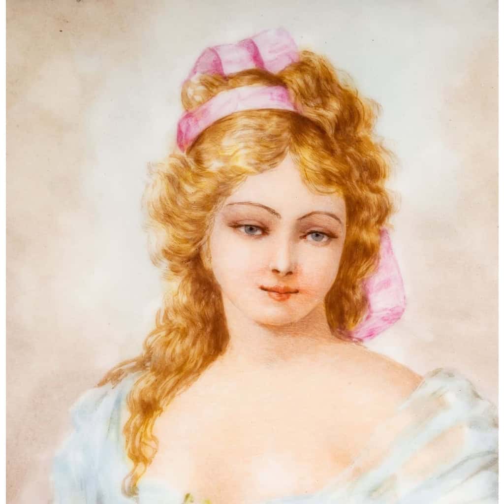 Plaque en porcelaine Laure lévy fin XIXème siècle | Biron Plaque en porcelaine Laure lévy fin XIXème siècle