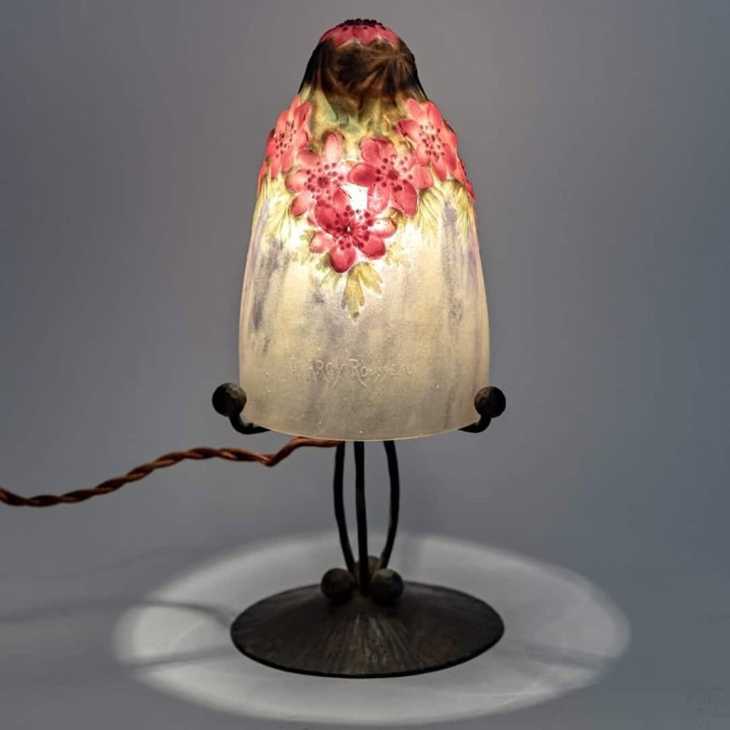 Veilleuse « Anémones des Bois » pâte de verre de Gabriel ARGY ROUSSEAU | Biron |||||||