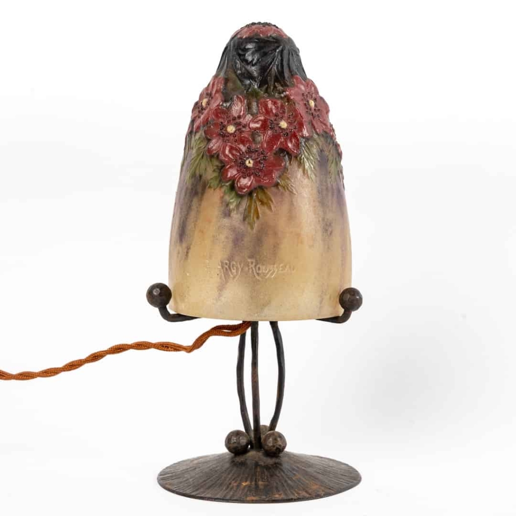 Veilleuse « Anémones des Bois » pâte de verre de Gabriel ARGY ROUSSEAU | Biron Veilleuse "Anémones des Bois" pâte de verre de Gabriel ARGY ROUSSEAU