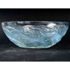 Coupe « Chiens » verre opalescent patiné bleu de René LALIQUE | Biron Coupe "Chiens" verre opalescent patiné bleu de René LALIQUE