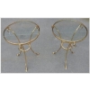 1970/80′ Paire de Guéridons Bronze Doré Style Maison Charles Italie Diam 60 cm | Biron 1970/80′ Paire de Guéridons Bronze Doré Style Maison Charles Italie Diam 60 cm