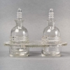 Huilier-Vinaigrier « Nippon » verre blanc de René LALIQUE | Biron Huilier-Vinaigrier "Nippon" verre blanc de René LALIQUE