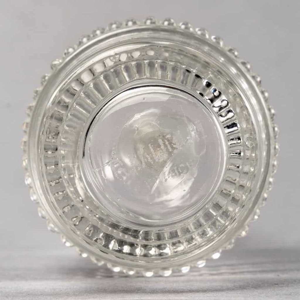 Huilier-Vinaigrier « Nippon » verre blanc de René LALIQUE | Biron Huilier-Vinaigrier "Nippon" verre blanc de René LALIQUE