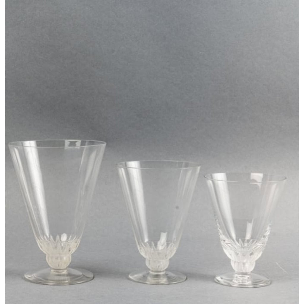 Service de Verres « Champigny » verre blanc de René LALIQUE – 30 Pièces | Biron |||||