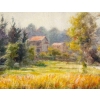 Huile sur toile par Deully Eugène, « étang à la campagne » | Biron Huile sur toile par Deully Eugène, "étang à la campagne"