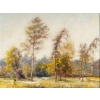 Huile sur toile par Deully Eugène, « étang à la campagne » | Biron Huile sur toile par Deully Eugène, "étang à la campagne"