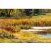 Huile sur toile par Deully Eugène, « étang à la campagne » | Biron Huile sur toile par Deully Eugène, "étang à la campagne"