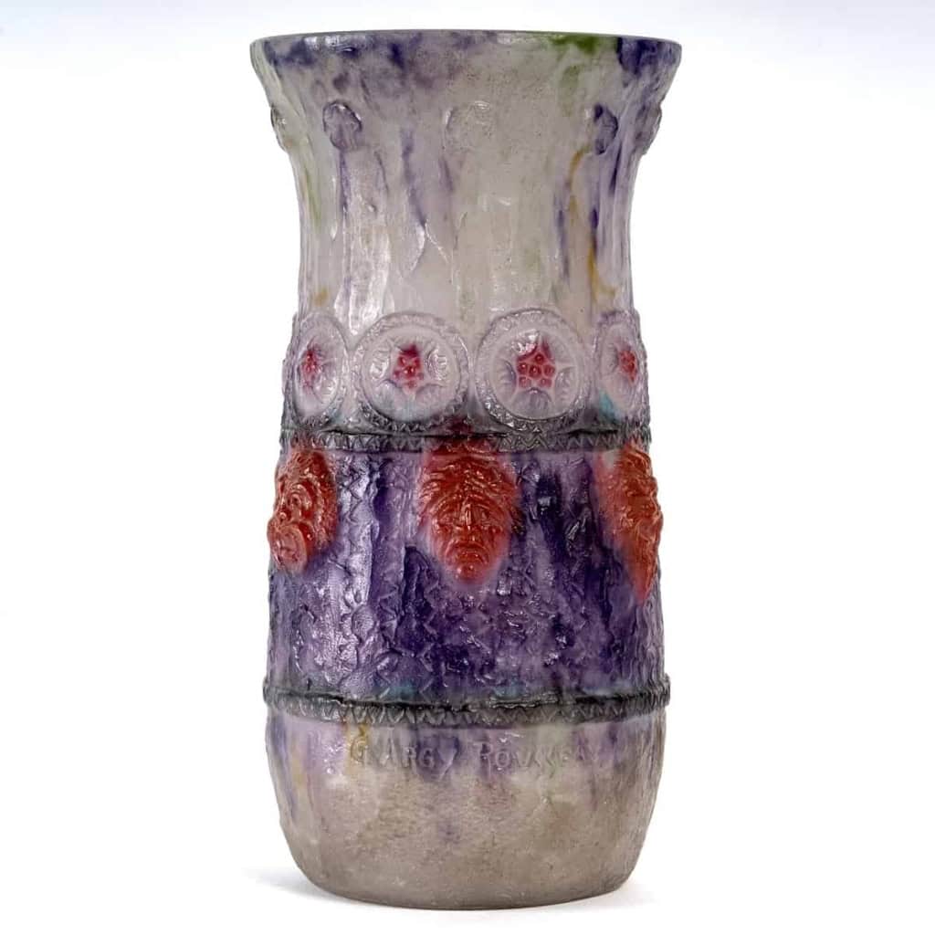 Vase « Tragi-Comique » pâte de verre de Gabriel ARGY-ROUSSEAU | Biron |||||||||