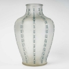 Vase « Bandes De Roses » verre blanc patiné bleu | Biron |||||||