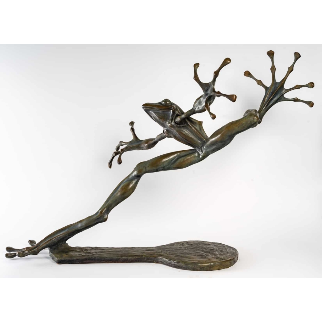 Élégante grenouille en bronze d’Hadrien David | Biron Élégante grenouille en bronze d'Hadrien David