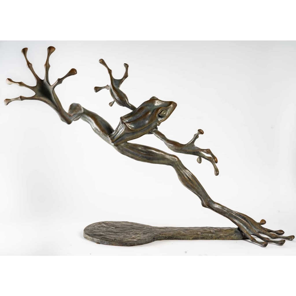 Élégante grenouille en bronze d’Hadrien David | Biron Élégante grenouille en bronze d'Hadrien David