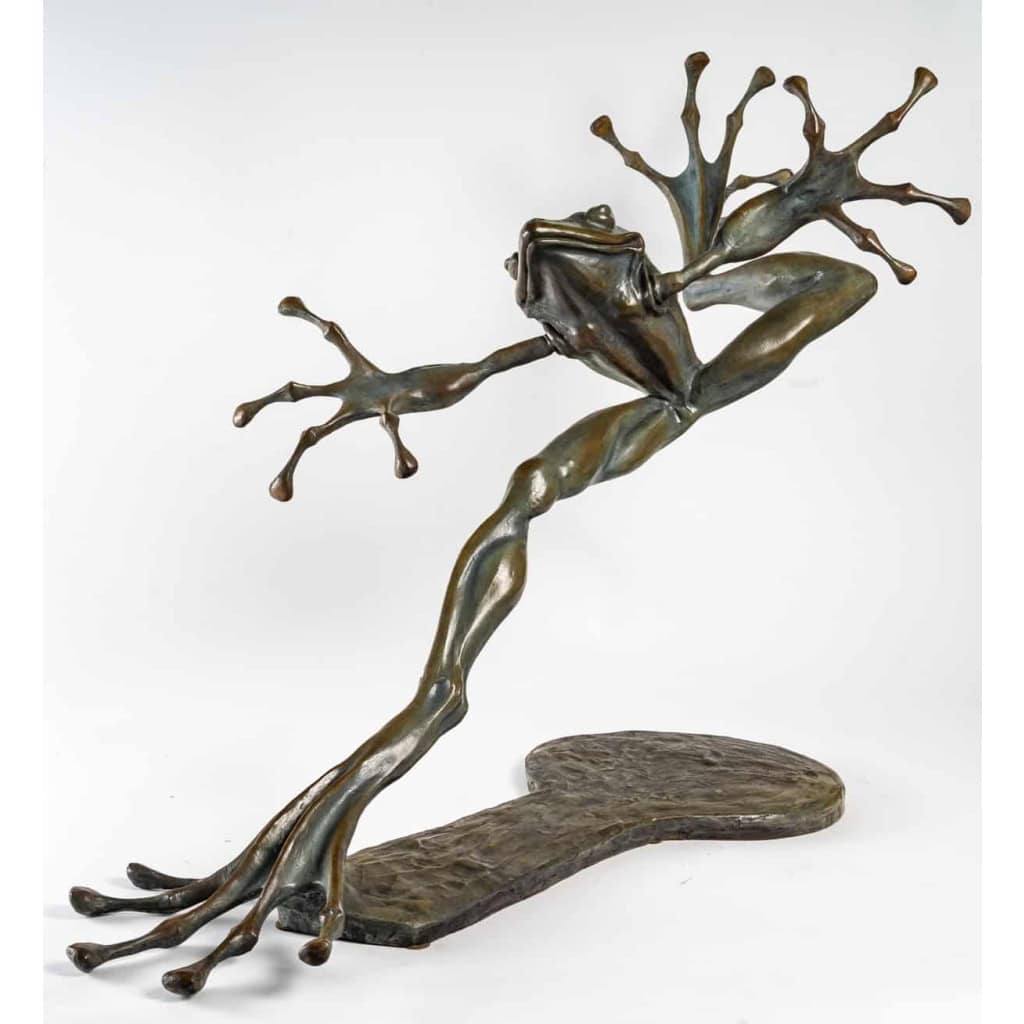 Élégante grenouille en bronze d’Hadrien David | Biron Élégante grenouille en bronze d'Hadrien David