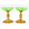 Paire de coupes en opaline vert et base en bronze doré fin XIXème siècle | Biron Paire de coupes en opaline vert et base en bronze doré fin XIXème siècle