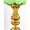 Paire de coupes en opaline vert et base en bronze doré fin XIXème siècle | Biron Paire de coupes en opaline vert et base en bronze doré fin XIXème siècle