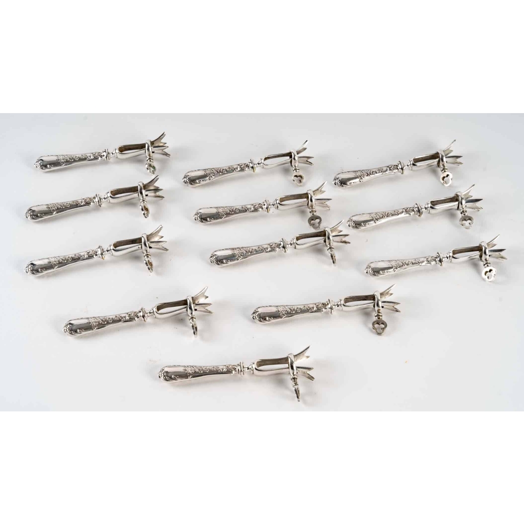 12 Manches à Côtelette Argent,1880 | Biron |||||