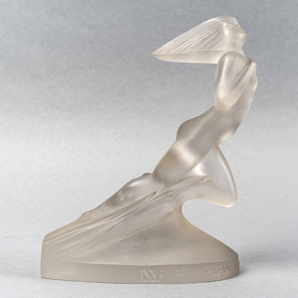 Statuette Commémorative « Côte d’Azur Pullman Express » verre blanc de René LALIQUE | Biron |||||||||||