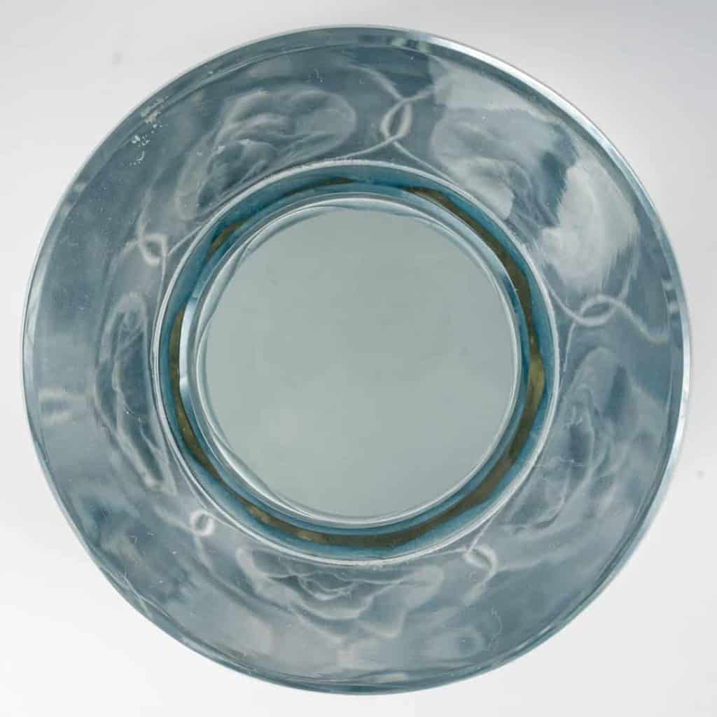 Vase « Camées » verre blanc patiné bleu | Biron Vase "Camées" verre blanc patiné bleu