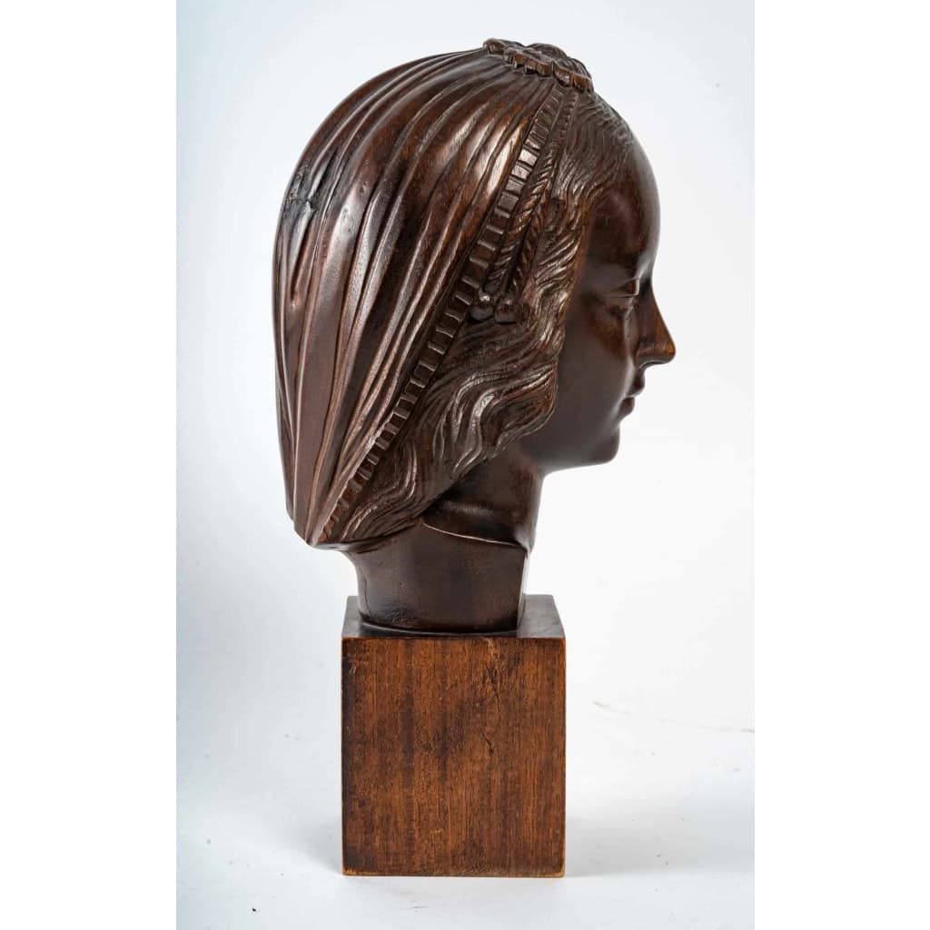 Tête d’une Femme, Sculpture en Bois, Art Déco, 1930. | Biron Tête d'une Femme, Sculpture en Bois, Art Déco, 1930.