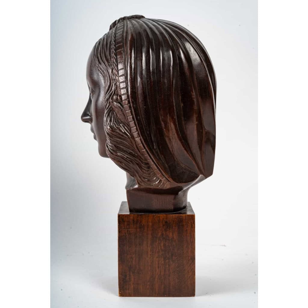 Tête d’une Femme, Sculpture en Bois, Art Déco, 1930. | Biron Tête d'une Femme, Sculpture en Bois, Art Déco, 1930.