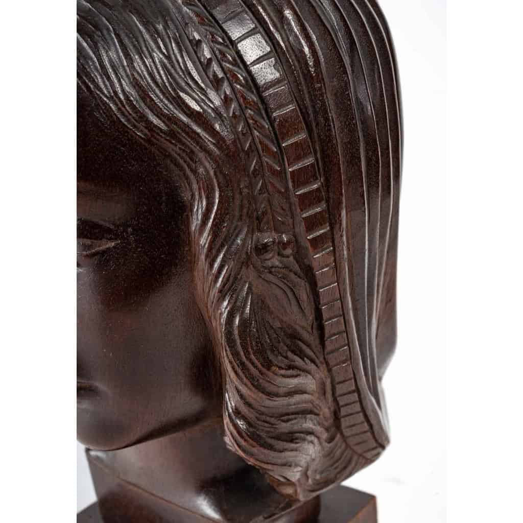 Tête d’une Femme, Sculpture en Bois, Art Déco, 1930. | Biron Tête d'une Femme, Sculpture en Bois, Art Déco, 1930.