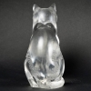 Statuette « Chat Assis » verre blanc de René LALIQUE | Biron Statuette "Chat Assis" verre blanc de René LALIQUE