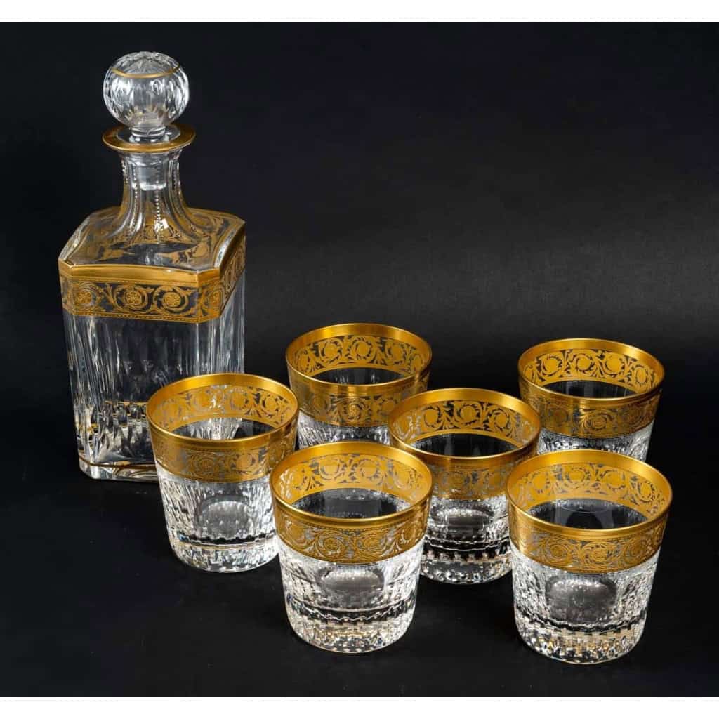 Cristallerie Saint Louis Ensemble à Whisky Modèle Thistle Or | Biron ||||||||