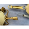 1950/70′ Série De 4 Appliques en Bronze Doré Avec Miroir Convexe Signée Petitot | Biron 1950/70′ Série De 4 Appliques en Bronze Doré Avec Miroir Convexe Signée Petitot