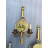 1950/70′ Série De 4 Appliques en Bronze Doré Avec Miroir Convexe Signée Petitot | Biron 1950/70′ Série De 4 Appliques en Bronze Doré Avec Miroir Convexe Signée Petitot